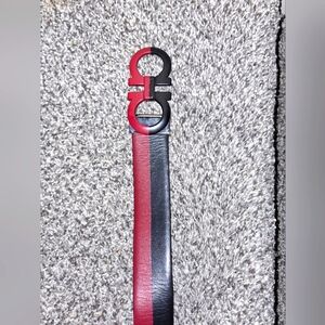 Salvatore Ferragamo Men's Double Gancini Buckle Leather Belt